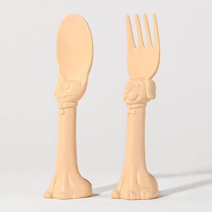 Made in USA Spoon la la Toddler Utensils Set (2 Pack) & Board Book - Spoon & Fork for Kids