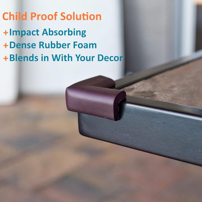Furniture Edge 16.2ft & Corner Guards | Protective Foam Cushion | 15ft Bumper 4 Adhesive Childsafe