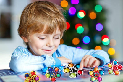 12 Pcs Pop Bubble Fidget Spinners for Party Favors, Hand Fidget Bulk Toys for Classroom Prizes