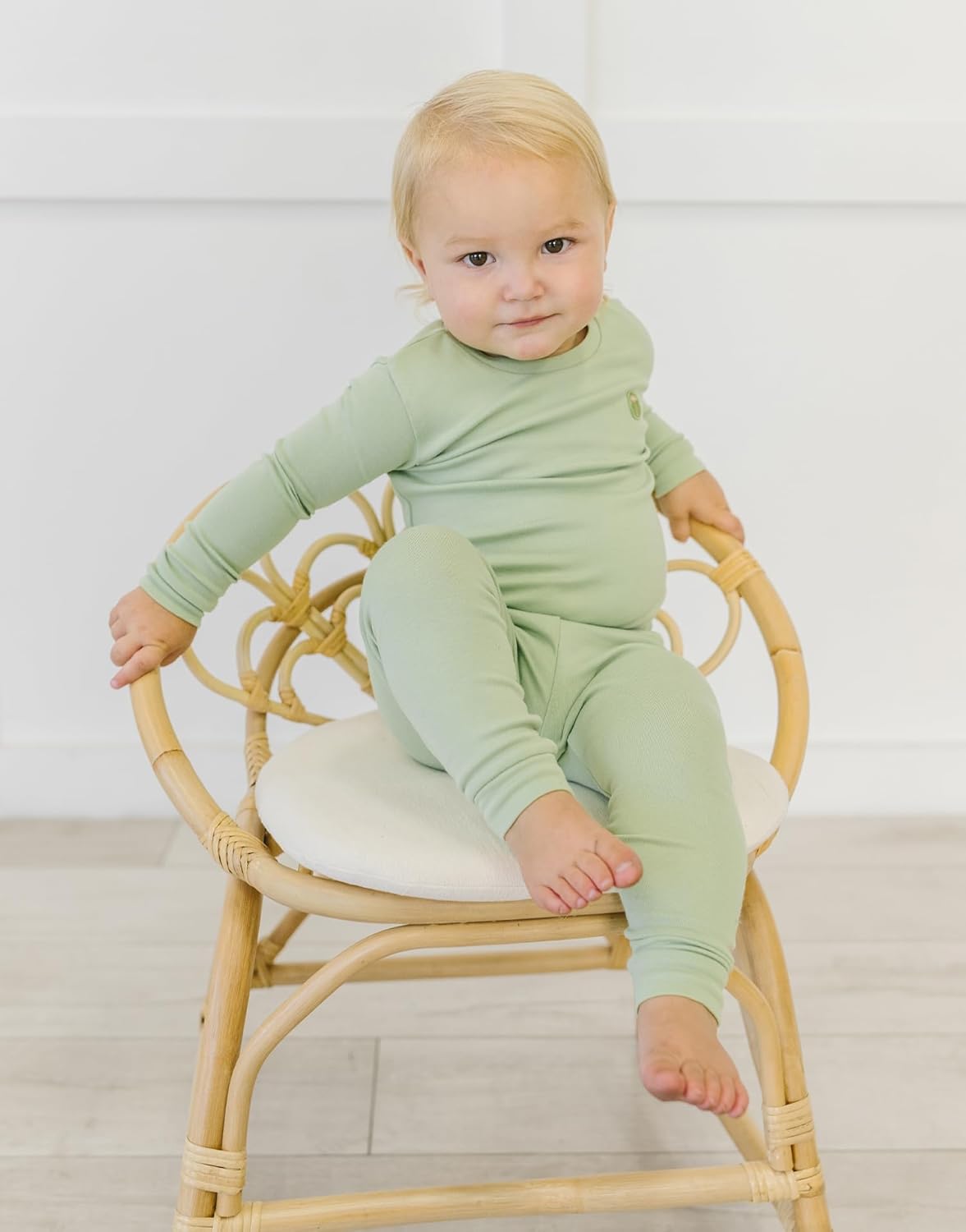 moimoln 6M-8Y Modal Cotton Solid Soft Breathable Baby Toddler Boys Girls Snug fit Pjs Long Sleeve