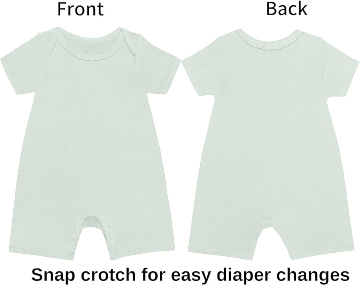 GUISBY Rayon Baby Pajamas, Short Sleeve Footless Rompers, Snap Closure Sleeper for Boy Girls