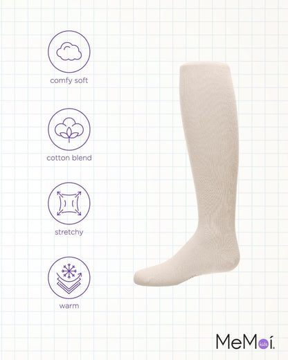 MeMoi Soft Pima Cotton Tights for Girls, Soft and Lightweight Opaque Tights for girls - Sizes 8 to