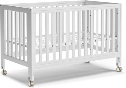 EvoNest Baby Crib, 11 in 1 Convertible Mini Crib with Wheels, 100% New Zealand Wood Growing Bed, 4