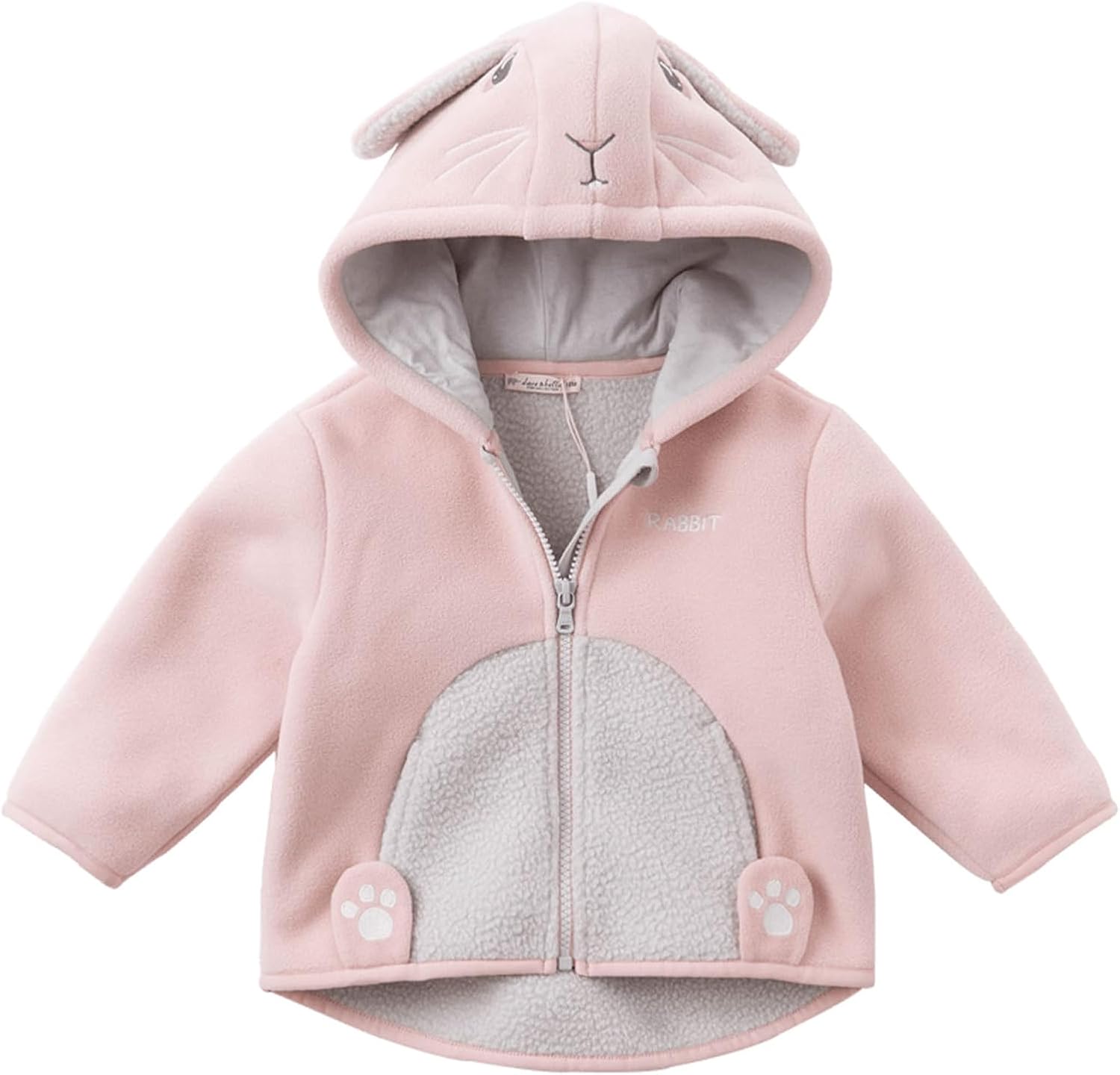 DAVE&BELLA Toddler Fleece Jacket, Baby Boys Girls Animal-shaped Hooded Zipper Long Sleeve Warm