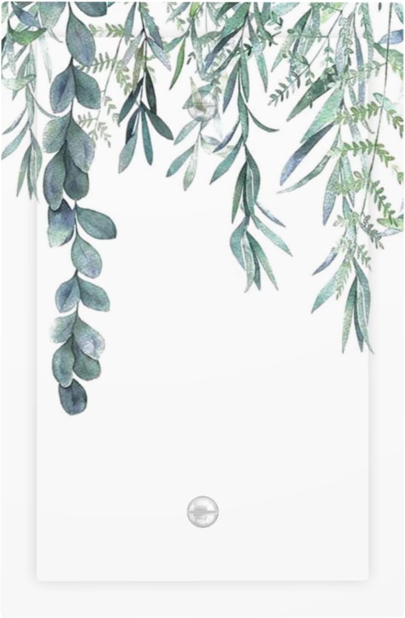 Eucalyptus Leaves Greenery Vine Flowers Simplicity Light Switch Cover Plate 1 Gang No Device Blank