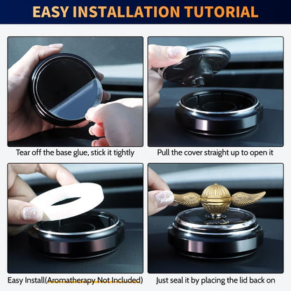 Car Air Freshener, Car Solar Energy Golden Fidget Spinner Toy with Swinging Wings for Car Interior