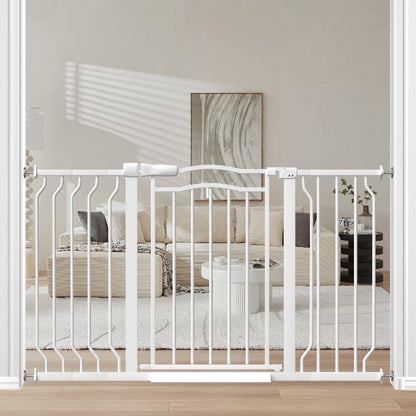 Extra Wide Baby Gate for Doorways 29.9"-53.1", Pressure Mounted Dog Gates With Door, Child Safety