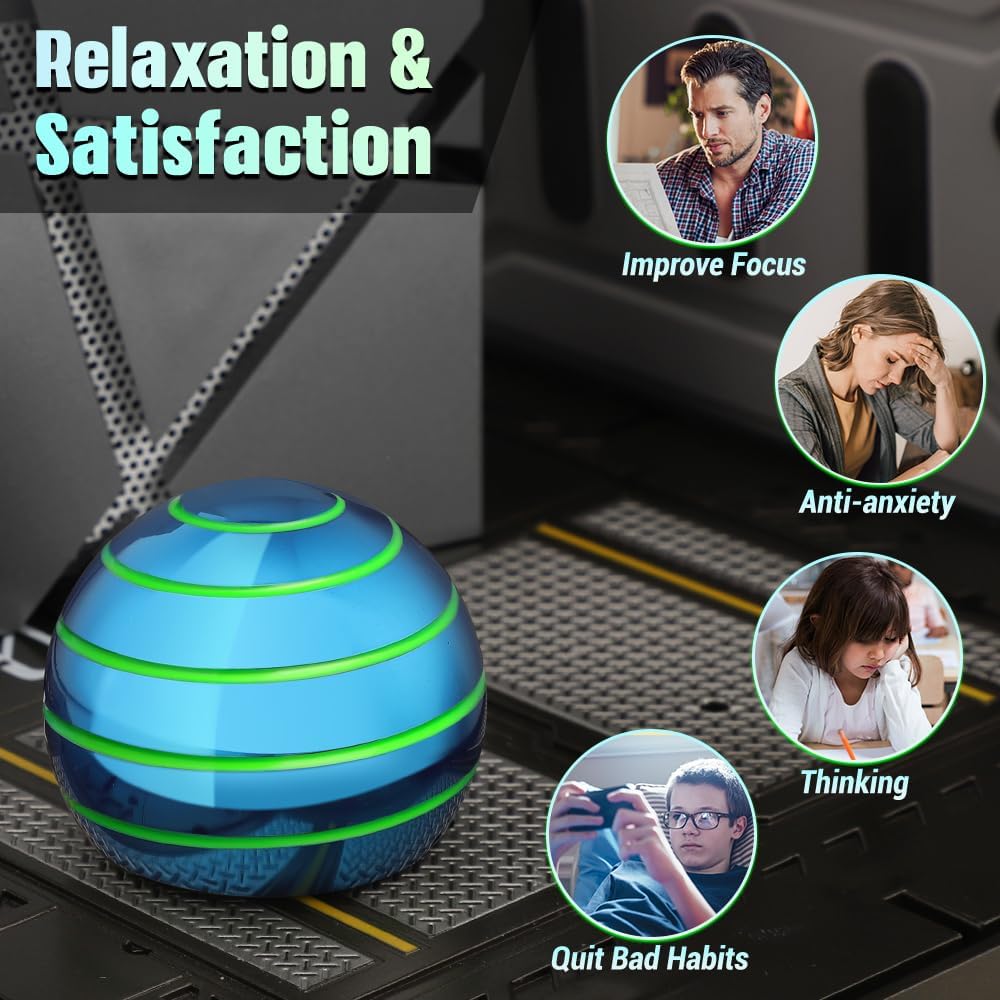 Luminous Desk Spinning Toys for Kids Adults, Metal Optical Illusion Fidget Spinner, Glow in The