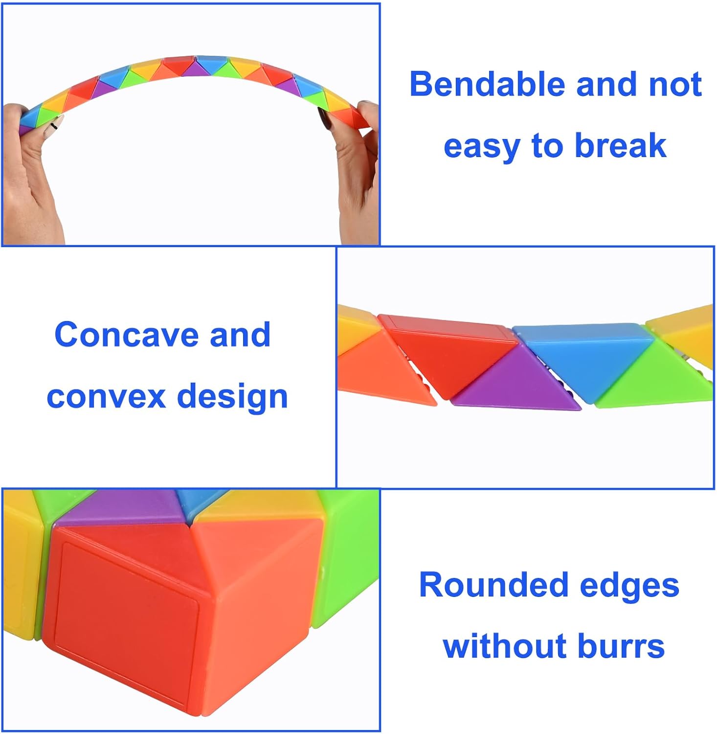 GOLDGE 40 Pack Mini Fidget Snake Cube Puzzle Toys - Party Favors & Goodie Bag Fillers, Travel Toys