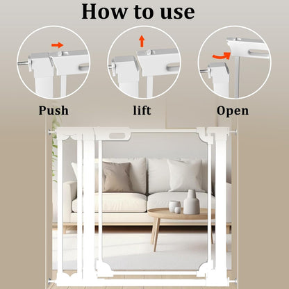 WAOWAO Clear Acrylic Baby Gate for Stairs Modern Design Acrylic Auto Close Pet Gate, 48.42-57.08"