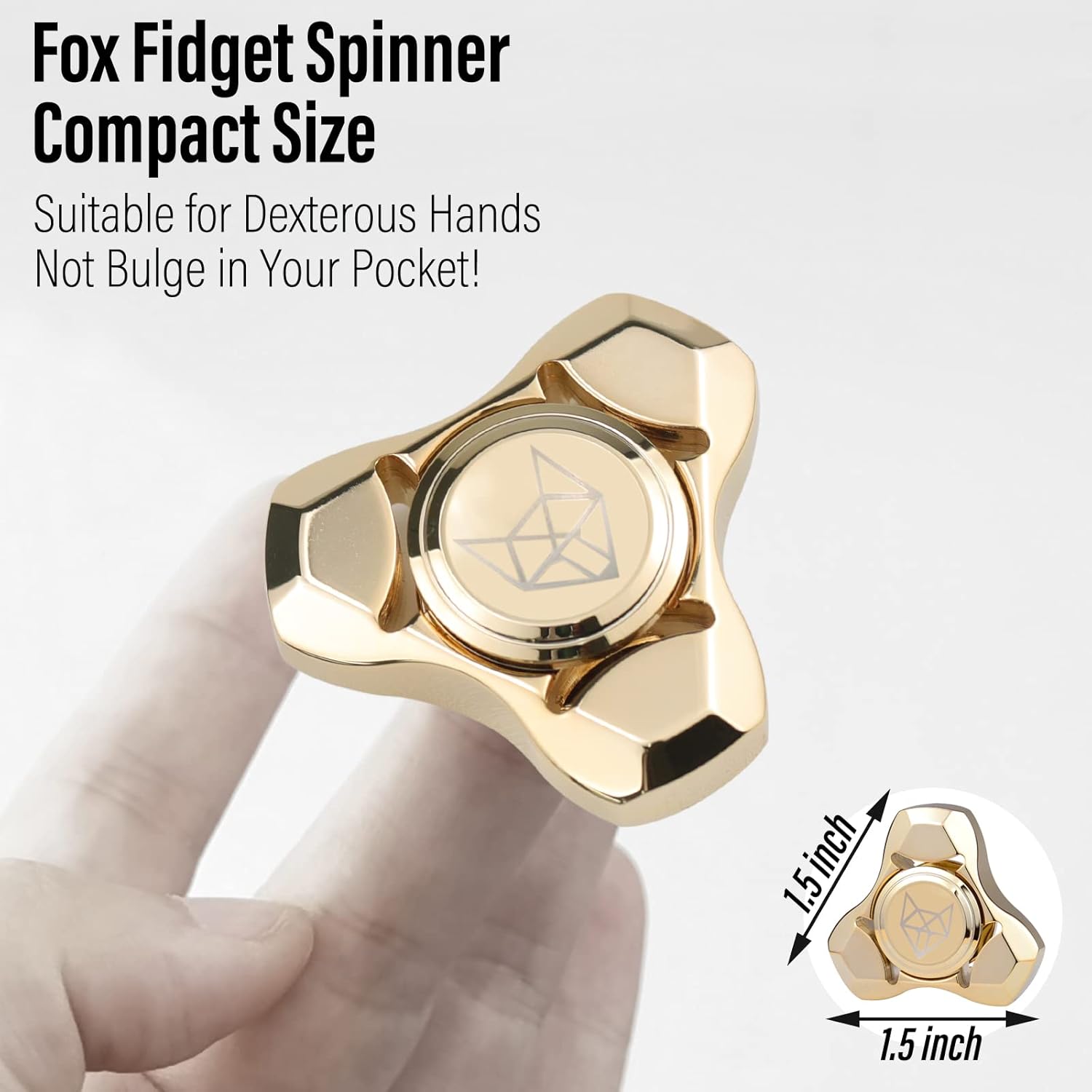 FREELOVE Metal Fidget Spinner, Stainless Steel Heavy, Long Spinning Toys, Cool Silent, Small Mini