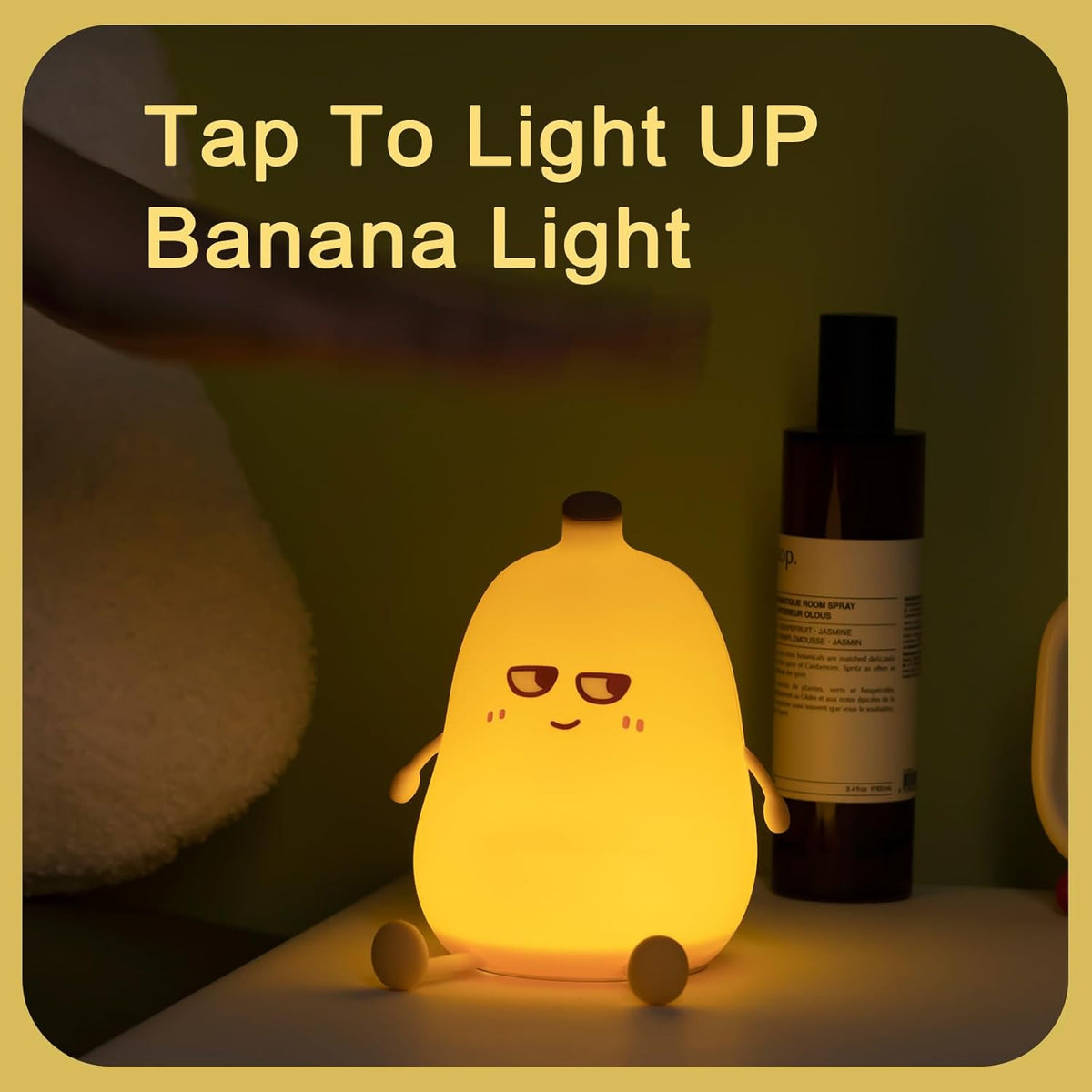Banana Night Light for Kids, Cute Night Lamp for Room Decor, Portable Silicone Kids Lamp USB