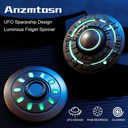Cool Spaceship Fidget Spinners Metal, UFO Model Finger Hand Spinner, Anti Anxiety Stress Relief