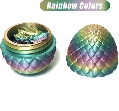 3D Printed Dragon Egg,Mystery Crystal Dragon Fidget Toys,Articulated Dragon,Home Desk Decor Easter