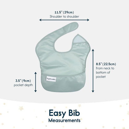 Tiny Twinkle Mess Proof Baby Bibs for Eating - Waterproof, Wipeable Bibs - Toddler Bibs - Travel