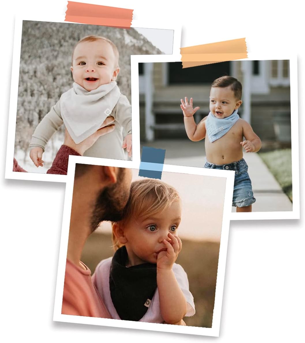 Kishu Baby Indi Organic Baby Bandana Bibs – Fairtrade 4-Way Reversible Drool Bibs for Boys & Girls