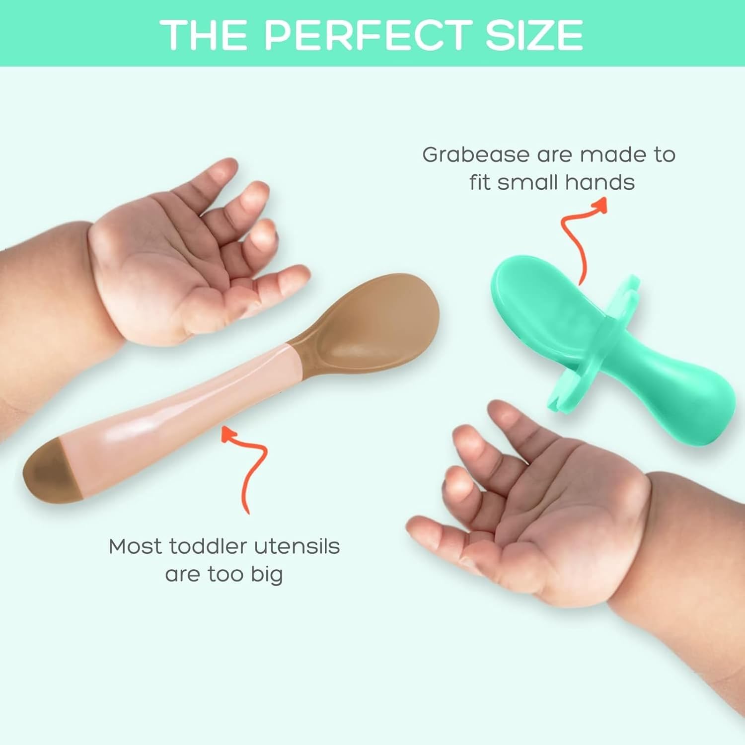 Grabease Baby Spoons and Forks Utensils for Toddlers Infants BPA-Free & Phthalate-Free Baby