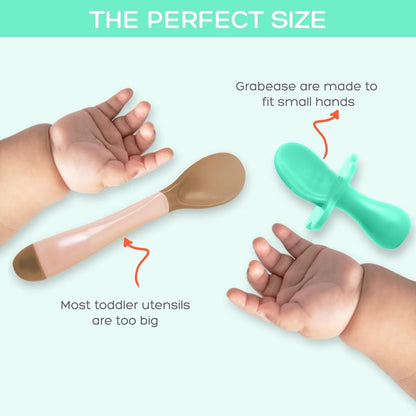Grabease Baby Spoons and Forks Utensils for Toddlers Infants BPA-Free & Phthalate-Free Baby