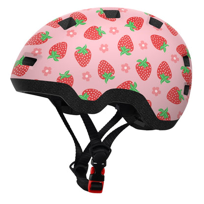 Toddler Bike Helmet Adjustable Dial Fit -12 Vent for 2-6 Year(Strawberry-S)