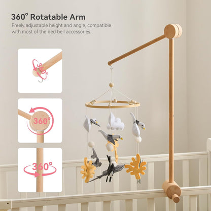 HI BABY MONMENT Crib Mobile Arm - Baby Mobile Hanger with 360° Vertical Adjustment, Stabilizing