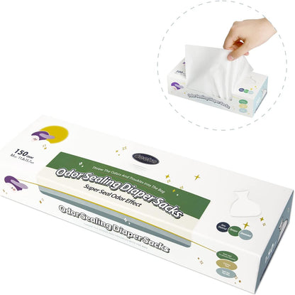 Odor Sealing Disposable Diaper Bags XS/300 Count Diaper Sacks Scented Diaper Trash Bags Large