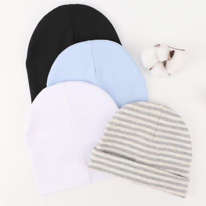 DRESHOW BQUBO 4 Pieces Baby Beanie Newborn Toddler Soft Cute Knit Hat Hospital Hats for Baby Boys