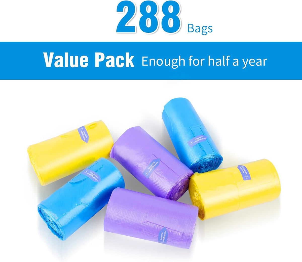 Large Adult Diaper Disposal Bags (18?™’x23?™â€?, 288 pcs Value Pack, Scented, Elderly Waste Diaper