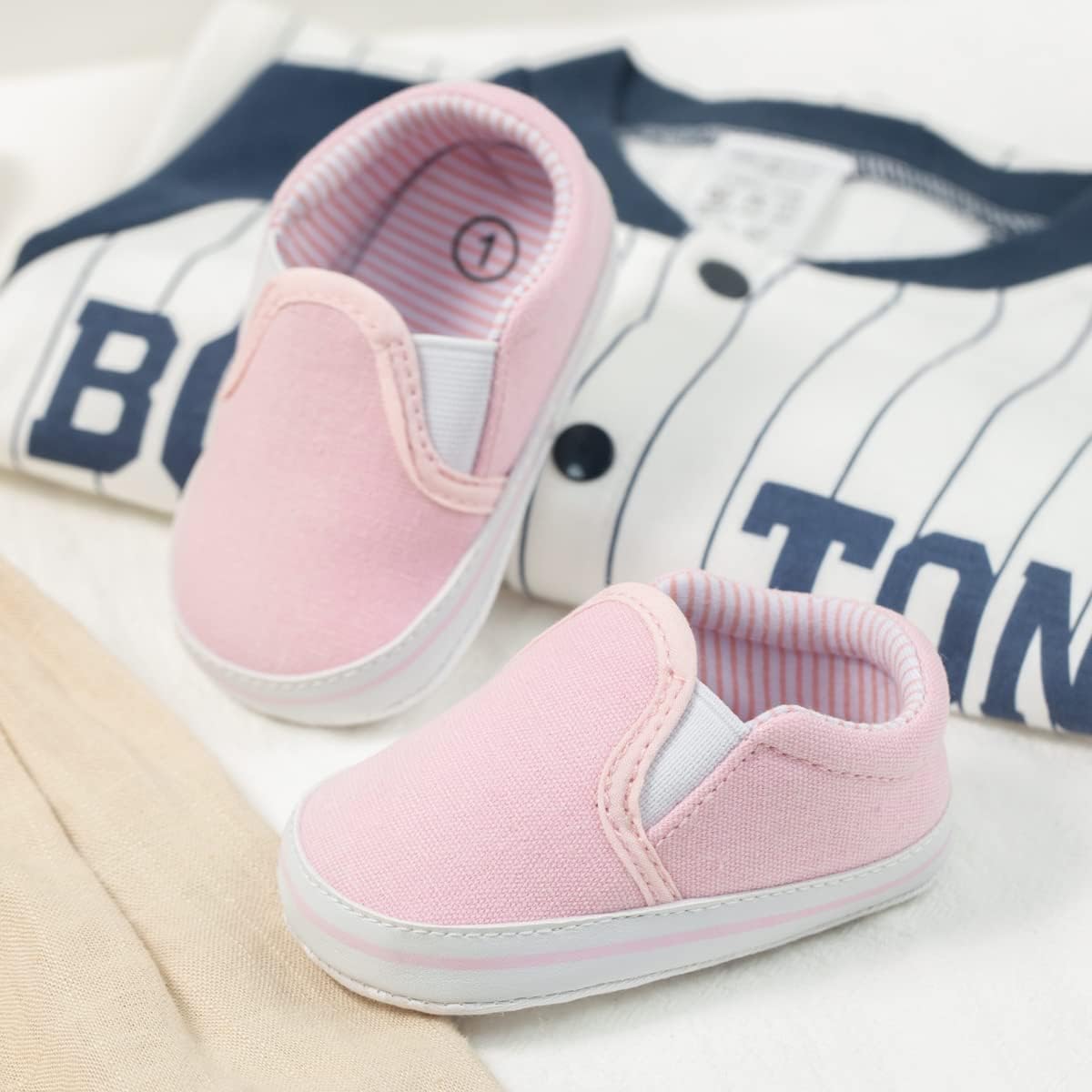 Morbido Infant Baby Boys Girls Canvas Sneaker Toddler Slip On Anti Skid Newborn First Walkers Candy