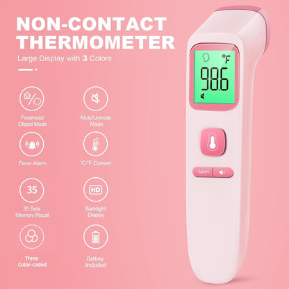 No-Touch Thermometer for Adults and Kids, Digital Accurate Baby Thermometer with Fever Alarm, 1