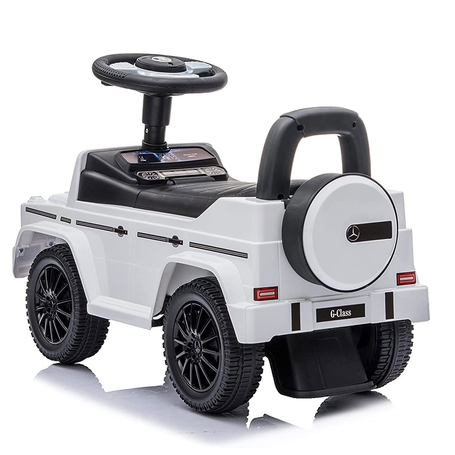 Best Ride On Cars Kids Outdoor Stroller Mercedes G-Wagon Push Car with Working Lights, Horn, and