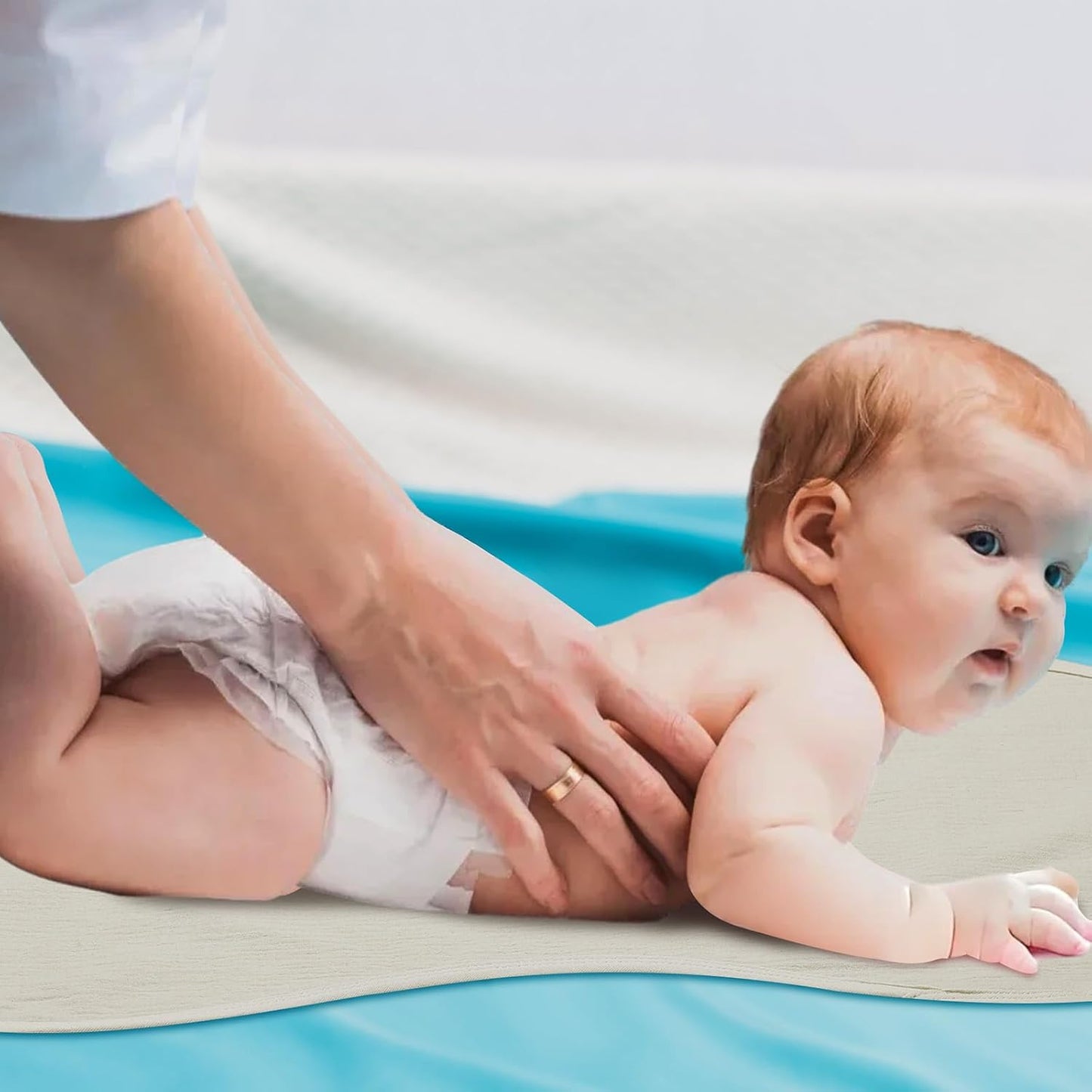 3 Pcs Changing Pad Liners Fits in Peanut Shape Changing Pad Waterproof Diaper Mats Organic Cotton