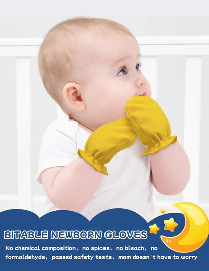 Cute Baby Mittens Newborn, No Scratch Baby Boy Mittens, Baby Girl Hat Gloves for Toddlers, Infant