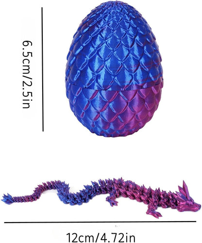 4PCS 3D Printed Dragon Eggs with Dragon Inside Articulated Crystal Dragon Mystery Dragon Egg Fidget