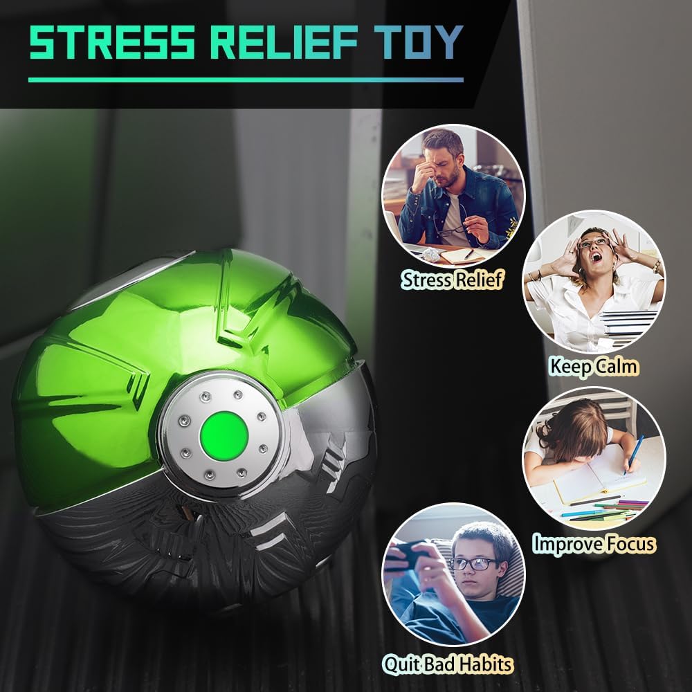 Metal Fidget Spinner Luminous Heavy Duty Ball Fidget Toy Desk Decoration for Stress Relief, Cool