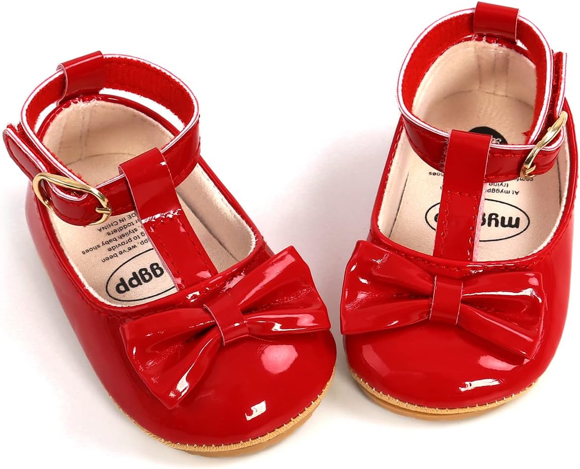 Baby Shoes Mary Jane Flats Non Slip Soft Sole Infant Toddler Sneakers First Walkers Party Christmas