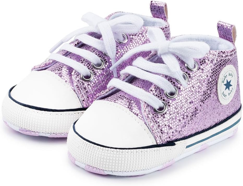 Unisex Baby Girls Boys Canvas High-top Shoes, Newborn Infant Anti-Slip Soft Sole Frist Walking