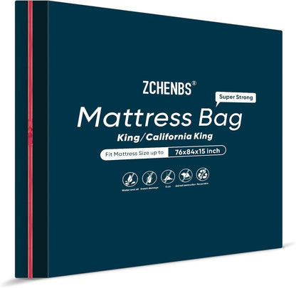 ZCHENBS® – Mattress Bags for Moving and Storage,Mattress Bag with Zippers,5 Mil Ultra-Thick Bed