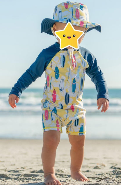 Hnyenmcko Baby/Toddler Boy Rash Guard Swimsuit Long Sleeve One Piece Zipper Swimwear Sunsuit Infant