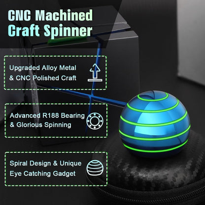 Luminous Desk Spinning Toys for Kids Adults, Metal Optical Illusion Fidget Spinner, Glow in The