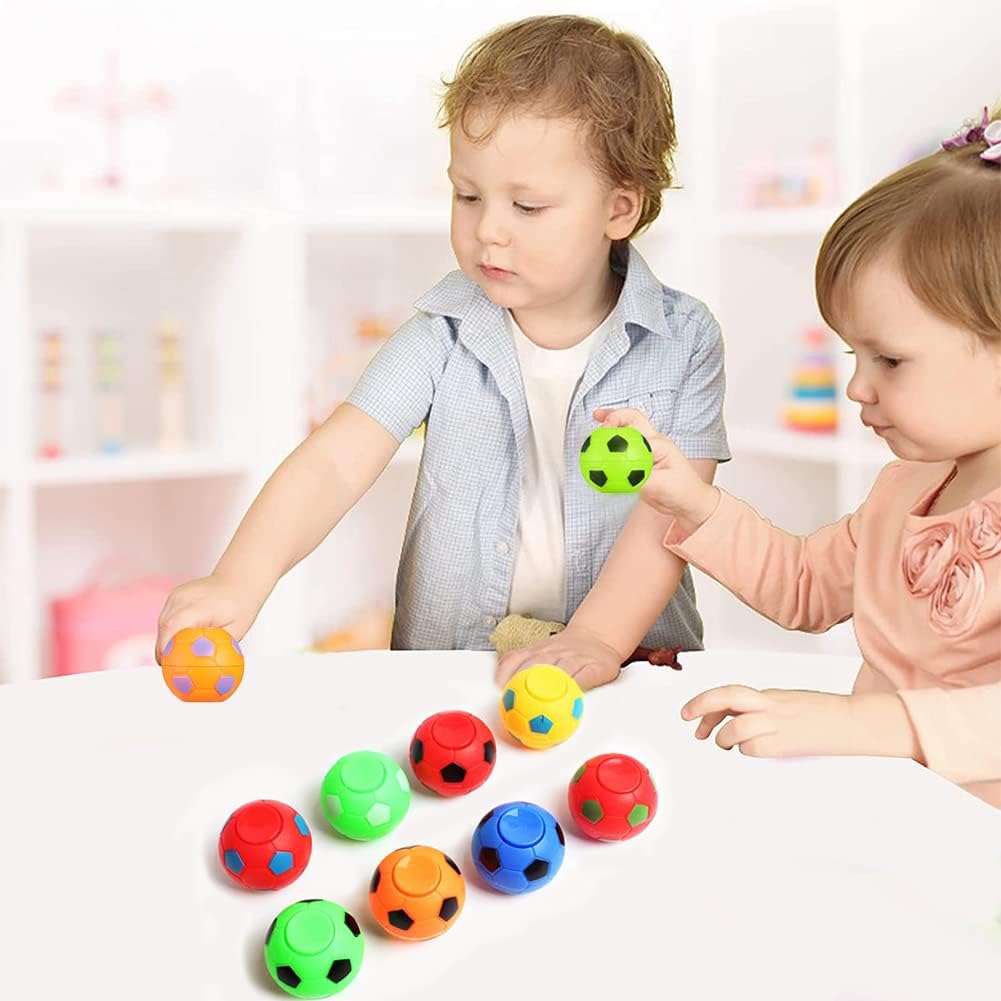 32 PCS Mini Fidget Spinners Soccer Ball Toys for Kids, Soccer Party Favors Goodie Bag Stuffers