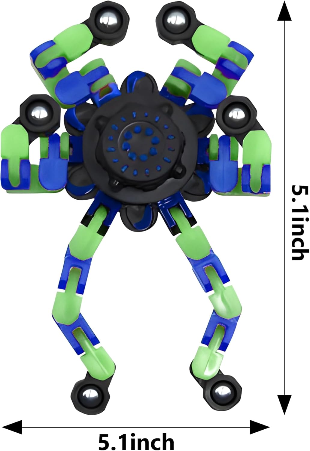 Fidget Spinners, DIY Transformable Chain Robot Finger Spinner, Glow in The Dark Deformable Creative