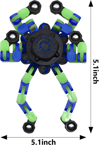 Fidget Spinners, DIY Transformable Chain Robot Finger Spinner, Glow in The Dark Deformable Creative