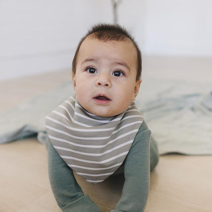 Woolino Merino Wool Baby Bibs - Highly Absorbent Bandana Bib with Cotton Outer Layer and Merino