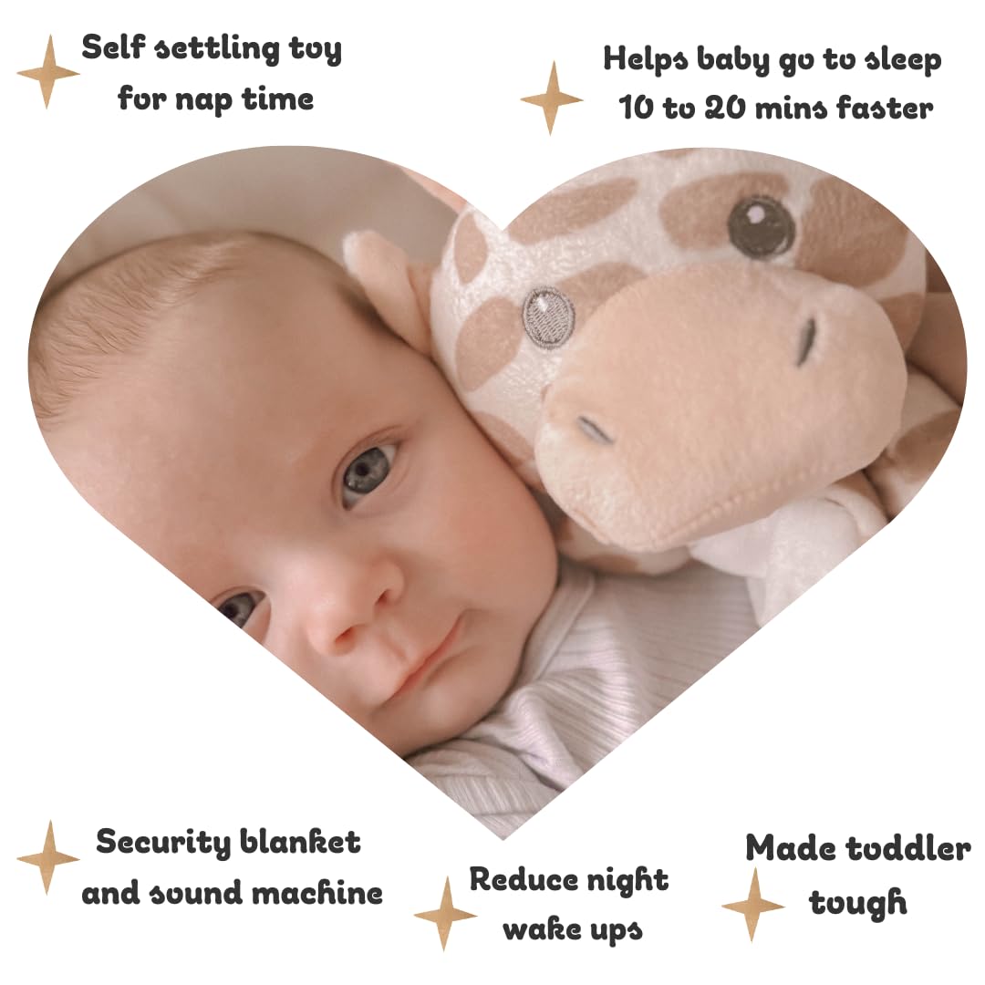 Love By Emi Baby Music Lovey Beige & White Giraffe, Baby Sleep Soother for Crib & Cuddle Bedtime