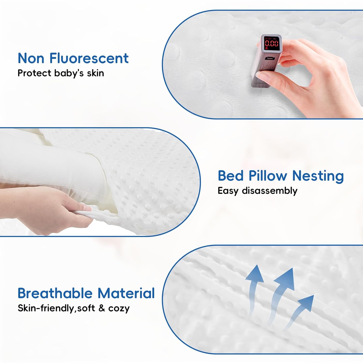 Baby Lounger for Newborn Flat Cover,Baby Nest Cover Tummy Time Mat Breathable & Soft,0° Angle