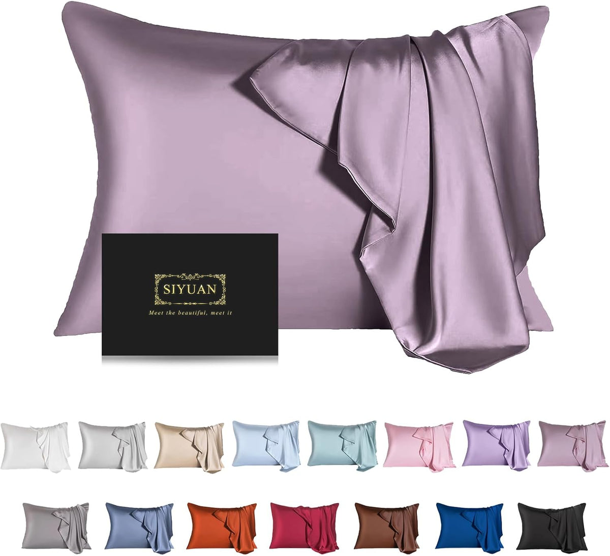 Mulberry Silk Pillowcase for Hair and Skin,Cooling Silk Pillow Case with Hidden Zipper,Allergen