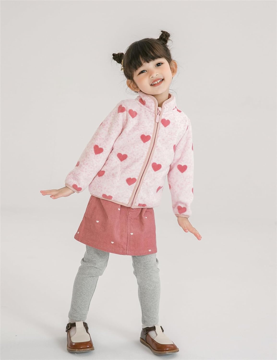 Kids Printed Polar Fleece Jacket Toddler Baby Boys Girls Autumn Winter Warm Sherpa Lining Outerwear