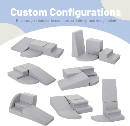 4-Piece PU Leather Baby Foam Climbing Blocks for Toddlers - Soft Play Climbing Toys for Toddlers