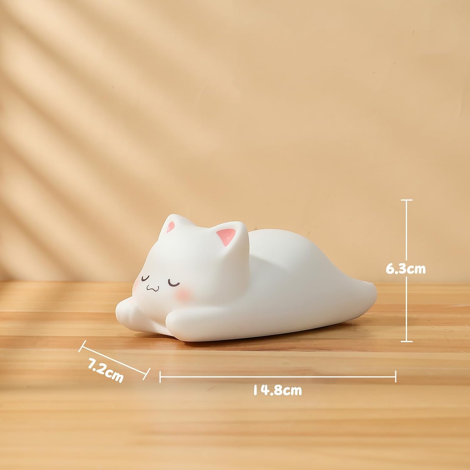 LOVERUIS Cute Night Light for Kids Cat Night-Light Baby Girl Squishy NightLight 1/3 Hour Timer