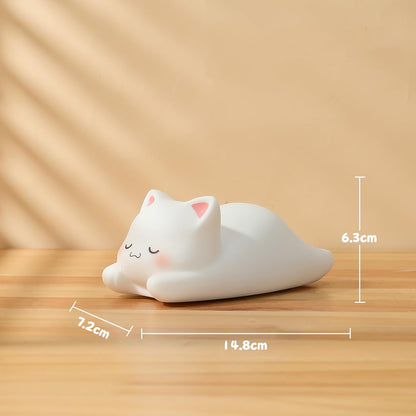 LOVERUIS Cute Night Light for Kids Cat Night-Light Baby Girl Squishy NightLight 1/3 Hour Timer